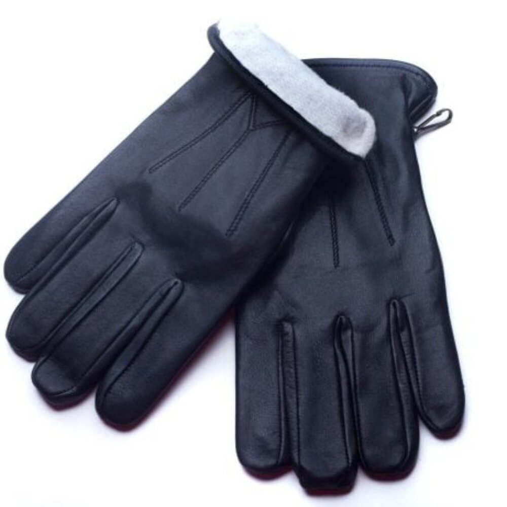 Men’s Premium Lambskin Leather Black Winter Gloves With Ultrasoft Interior